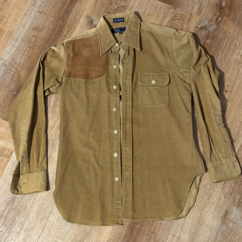 Polo by Ralph Lauren Men's Corduroy Button-Up Shirt in Brown/Tan